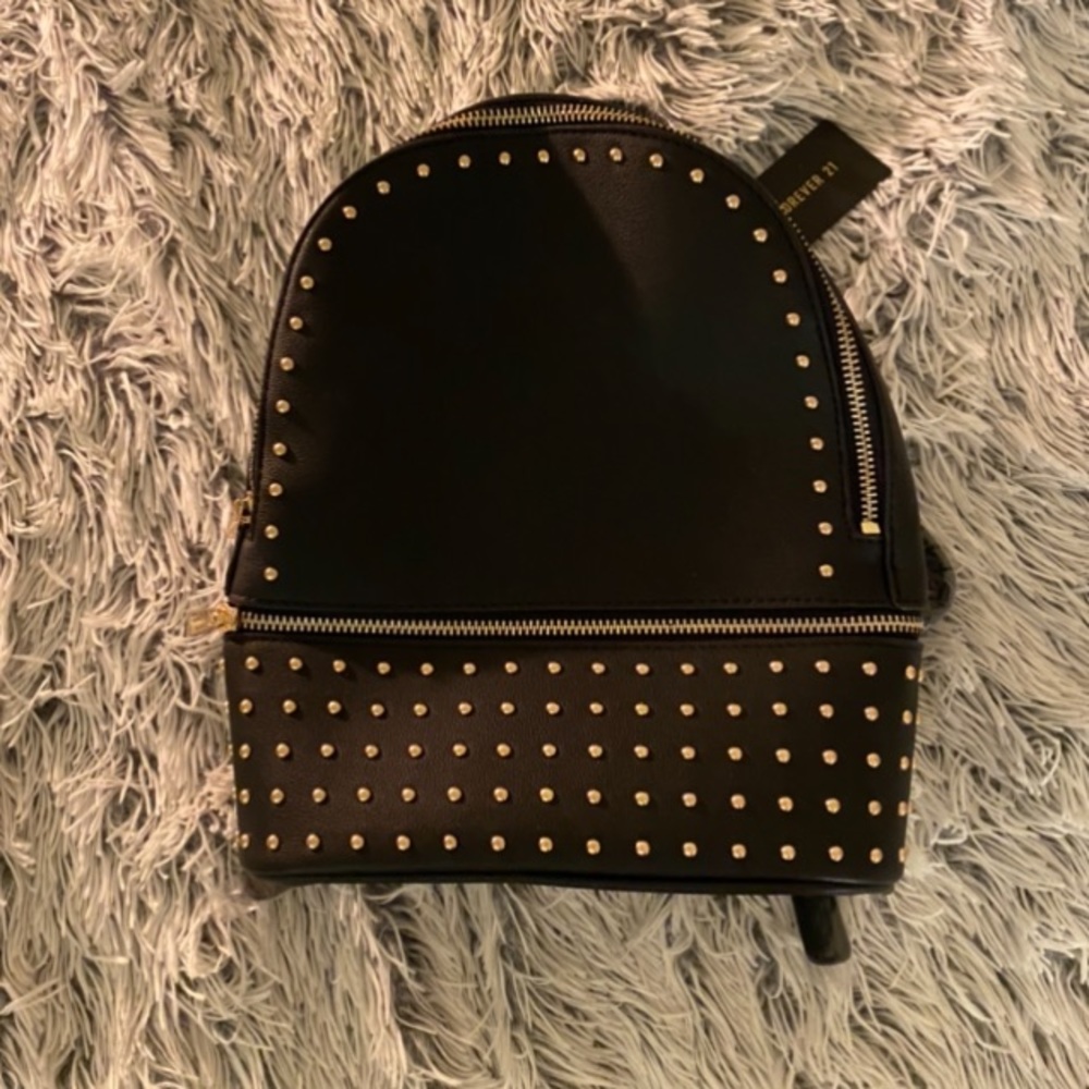 Gold Studded Black Backpack NWT